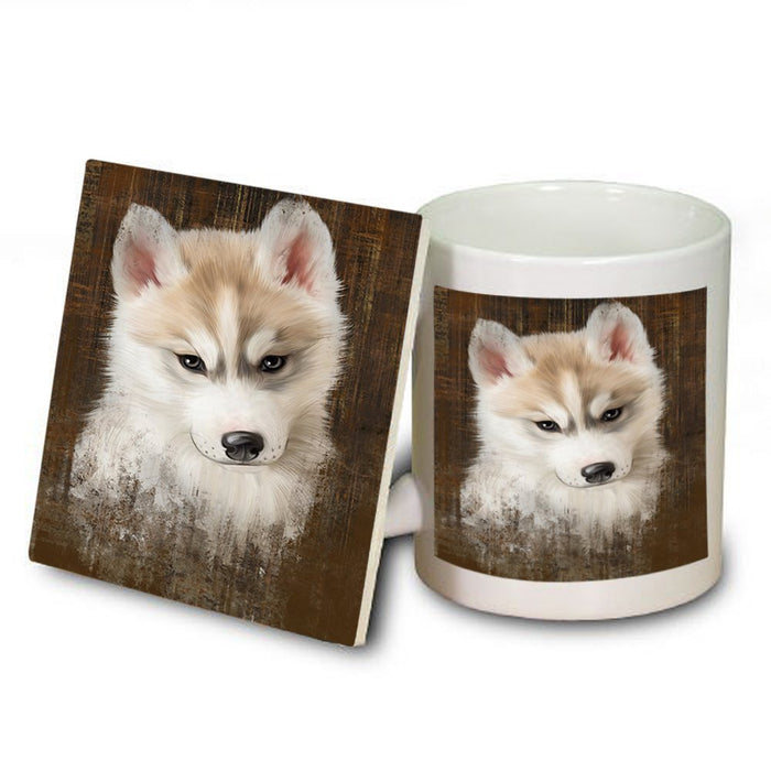 Rustic Siberian Husky Dog Mug and Coaster Set MUC48259
