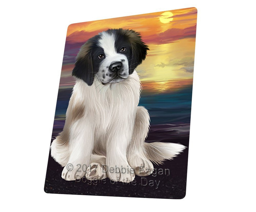 Saint Bernard Dog Art Portrait Print Woven Throw Sherpa Plush Fleece Blanket D420