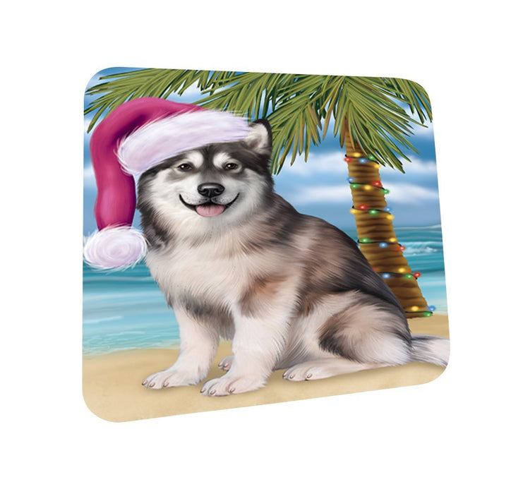 Summertime Alaskan Malamute Adult Dog on Beach Christmas Coasters CST402 (Set of 4)