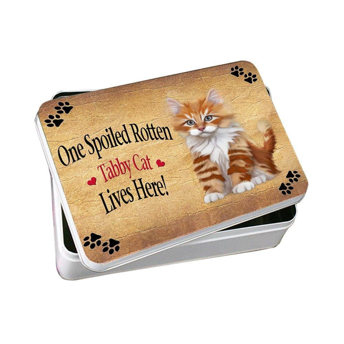 Tabby Spoiled Rotten Cat Photo Storage Tin