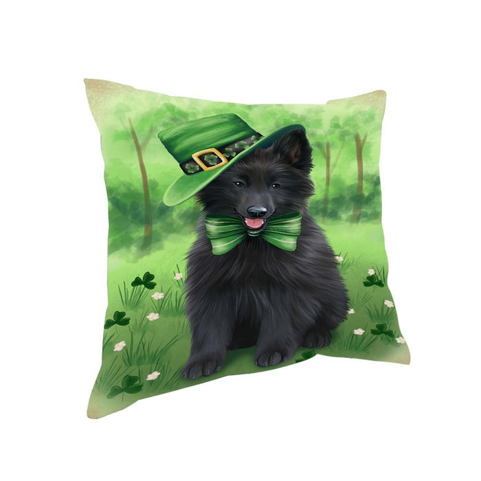St. Patricks Day Irish Portrait Belgian Shepherd Dog Pillow PIL52628