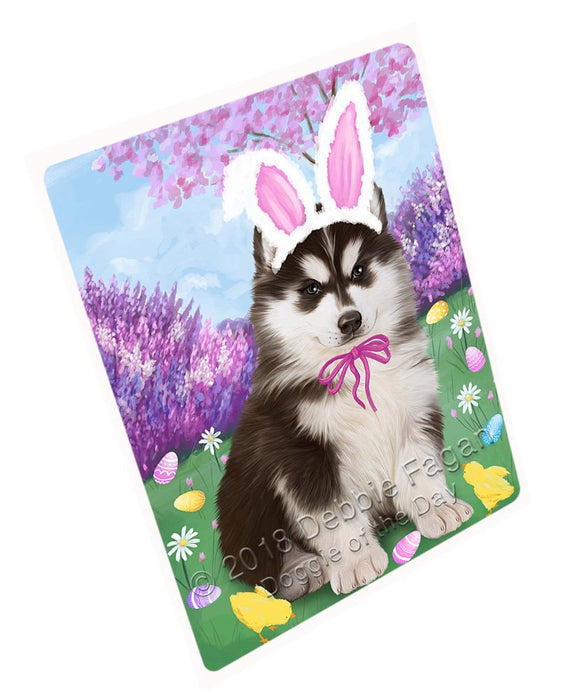 Siberian Husky Dog Easter Holiday Tempered Cutting Board C52098