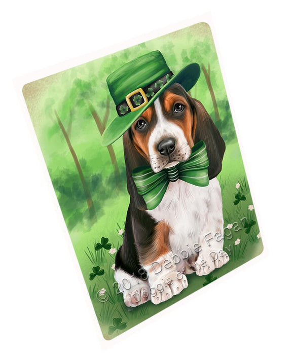 St. Patricks Day Irish Portrait Basset Hound Dog Tempered Cutting Board C51423