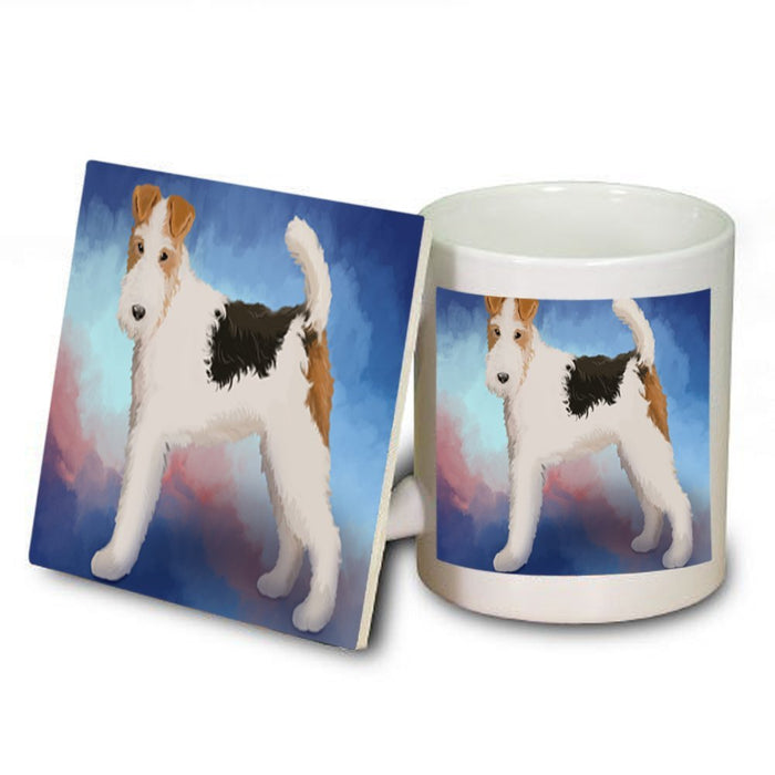 Wire Hair Fox Terrier Dog Mug and Coaster Set