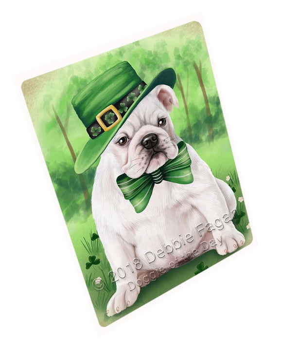 St. Patricks Day Irish Portrait Bulldog Tempered Cutting Board C50127