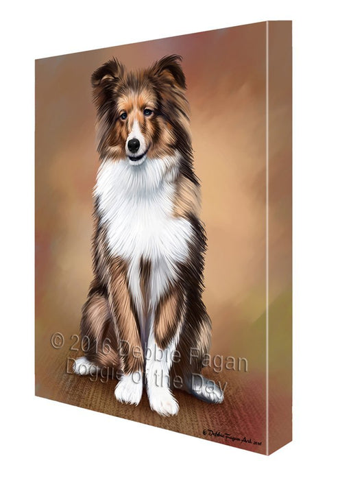 Shetland Sheepdogs Puppy Dog Painting Printed on Canvas Wall Art