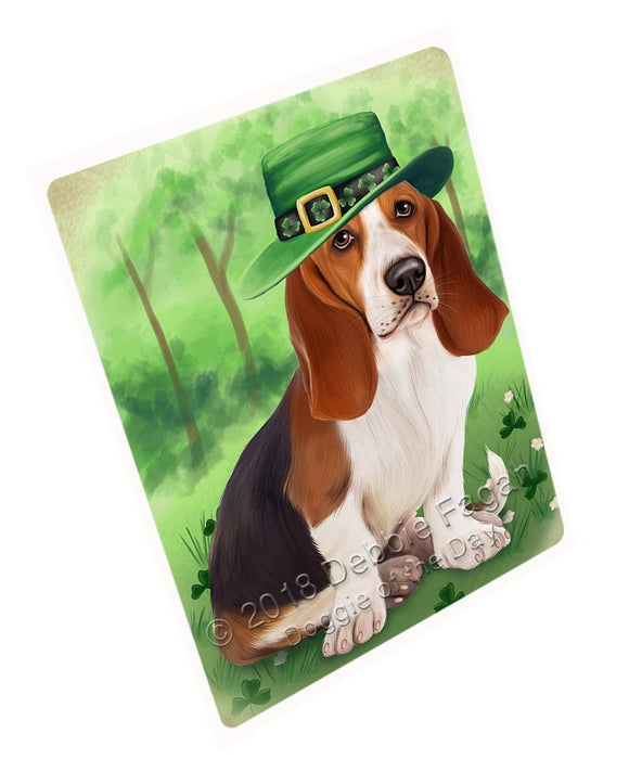 St. Patricks Day Irish Portrait Basset Hound Dog Tempered Cutting Board C51417