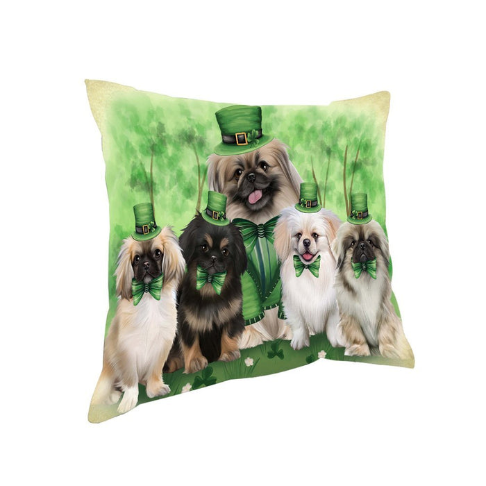 St. Patricks Day Irish Portrait Pekingeses Dog Pillow PIL52696
