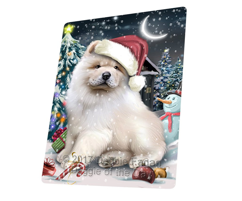 Have A Holly Jolly Christmas Chow Chow Dog In Holiday Background Magnet Mini (3.5" x 2") D092