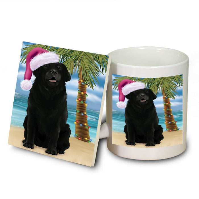 Summertime Labrador Dog on Beach Christmas Mug and Coaster Set MUC0633