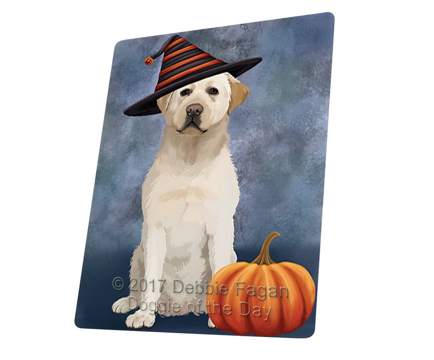 Happy Halloween Labrador Dog With Witch Hat With Pumpkin Magnet Mini (3.5" x 2")