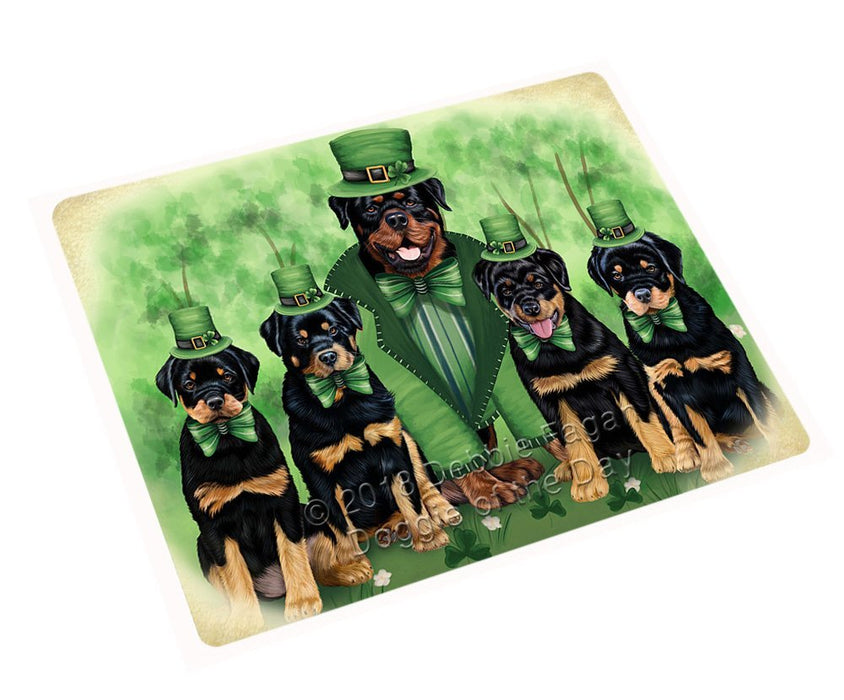 St. Patricks Day Irish Family Portrait Rottweilers Dog Magnet Mini (3.5" x 2") MAG51609