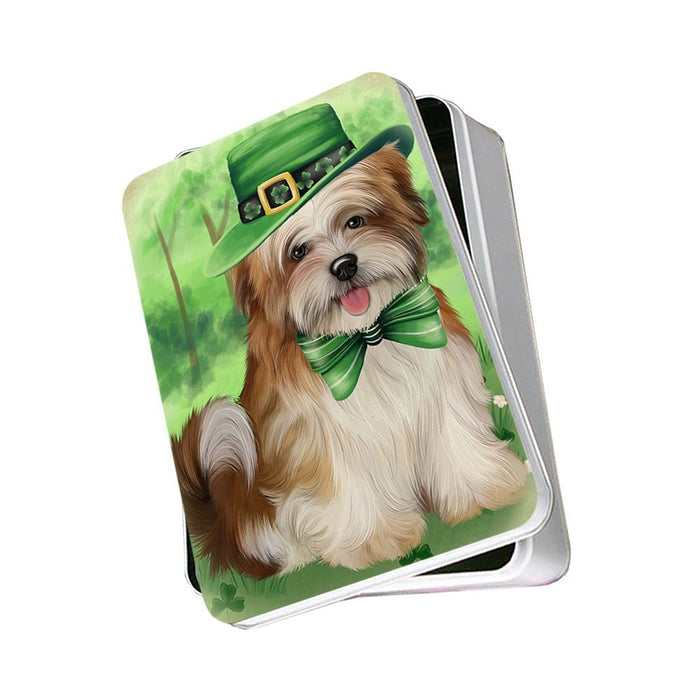 St. Patricks Day Irish Portrait Malti Tzu Dog Photo Storage Tin PITN48838
