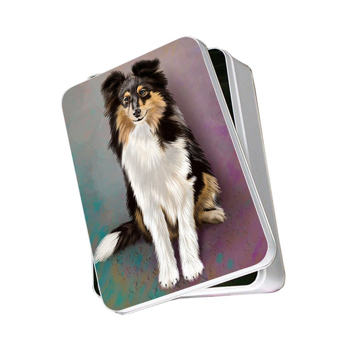 Shetland Sheepdogs Puppy Dog Photo Storage Tin