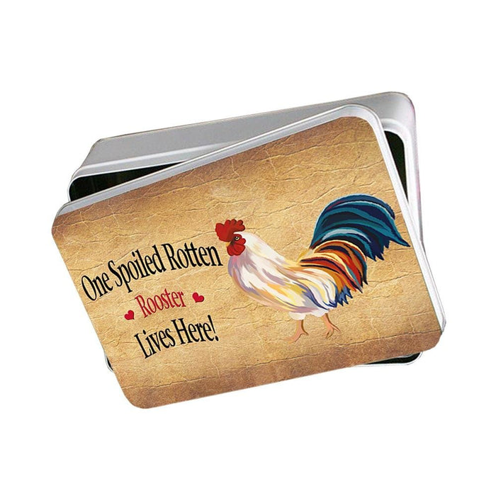 Spoiled Rotten Rooster Photo Storage Tin