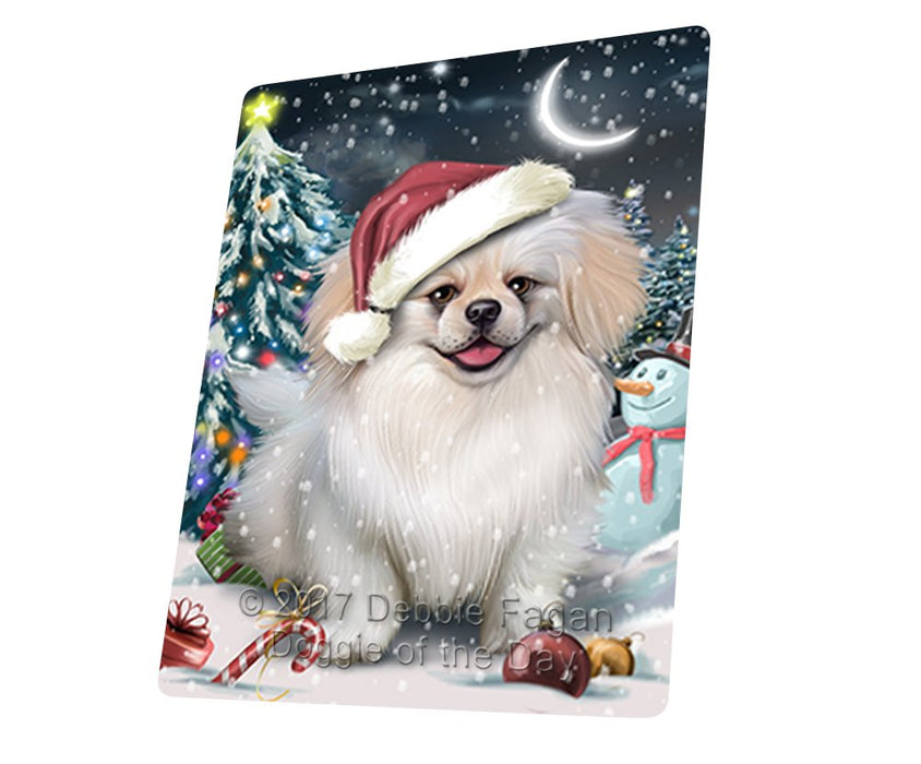 Have A Holly Jolly Christmas Pekingese Dog In Holiday Background Magnet Mini (3.5" x 2") D195