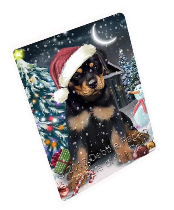 Have A Holly Jolly Christmas Rottweilers Dog In Holiday Background Magnet Mini (3.5" x 2") D030