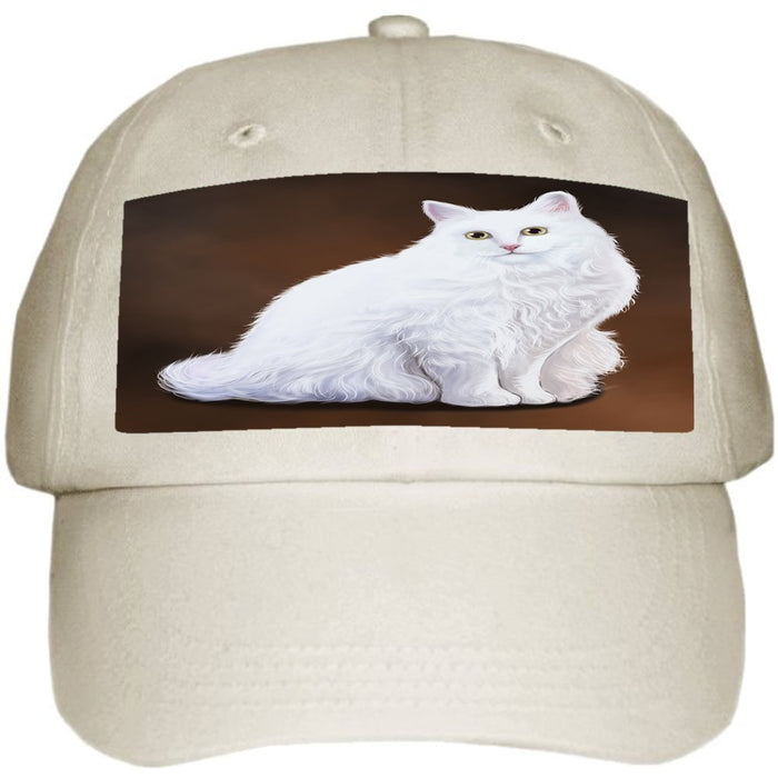 Turkish Angora Cat Ball Hat Cap Off White