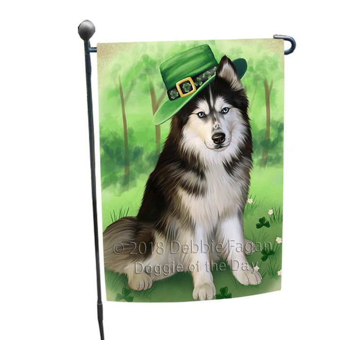 St. Patricks Day Irish Portrait Siberian Husky Dog Garden Flag GFLG49192