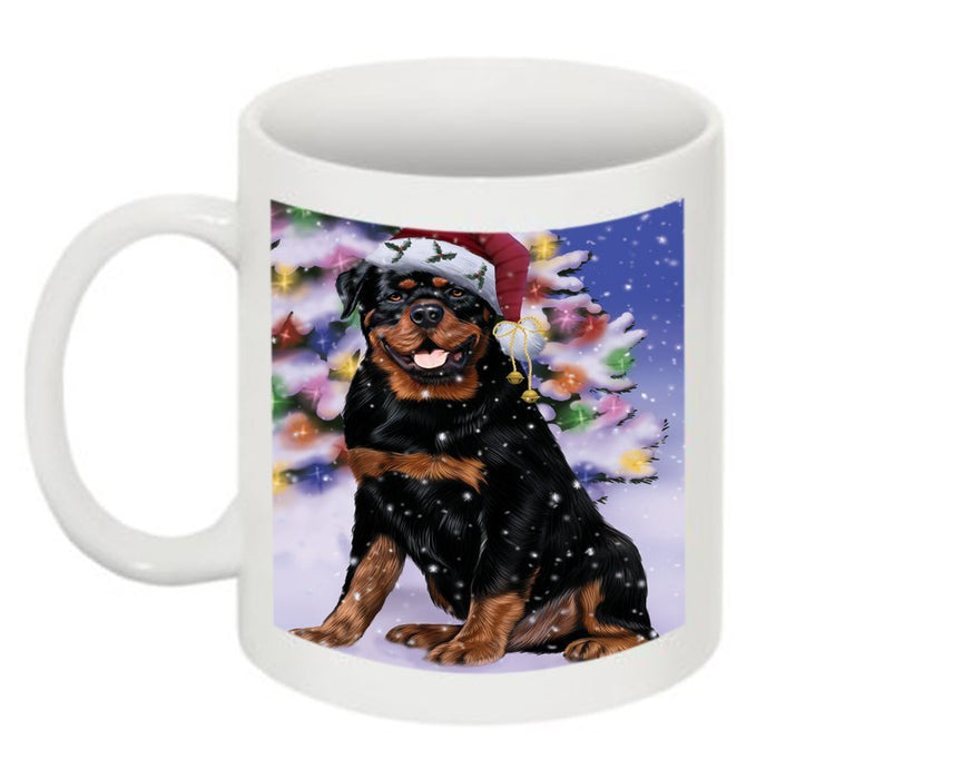 Winter Wonderland Rottweiler Dog Christmas Mug CMG0609