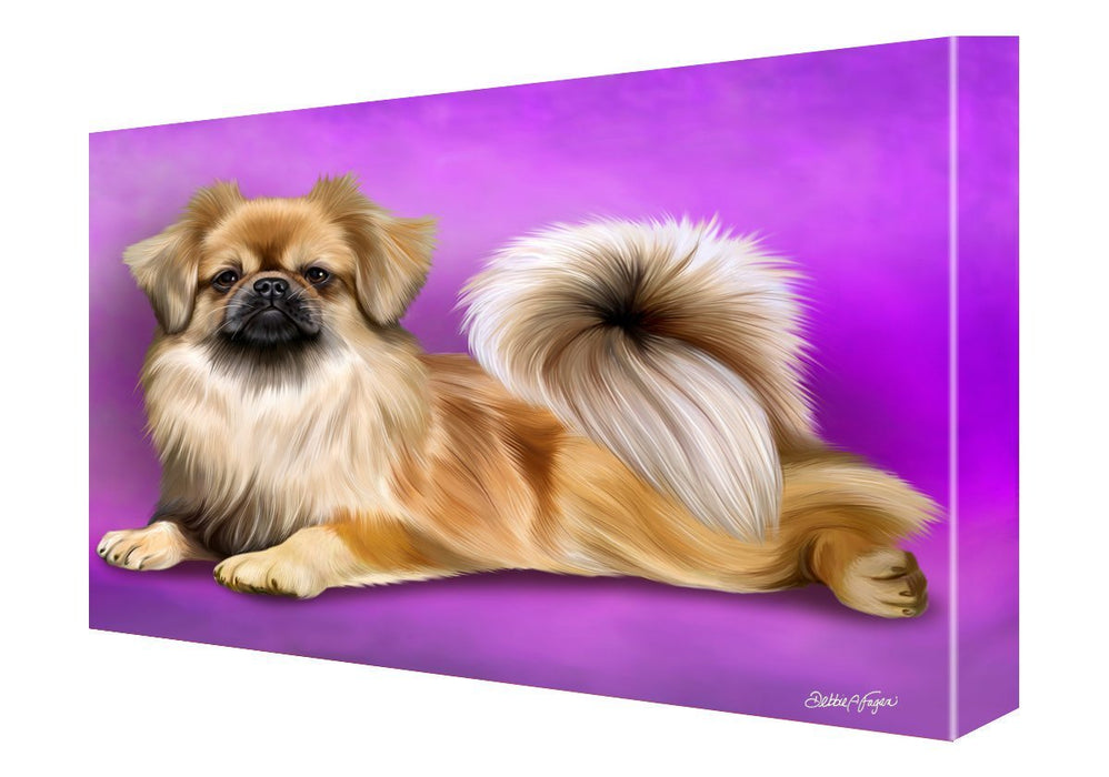 Tibetan Spaniel Dog Painting Printed on Canvas Wall Art Signed