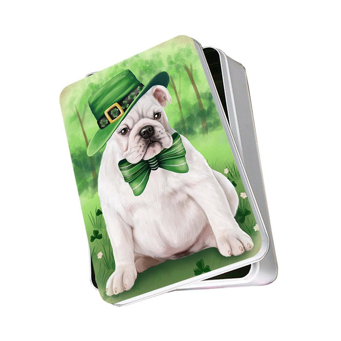St. Patricks Day Irish Portrait Bulldog Photo Storage Tin PITN48753