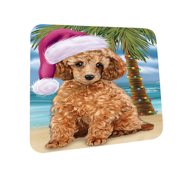 Summertime Poodle Dog on Beach Christmas Coasters CST579 (Set of 4)