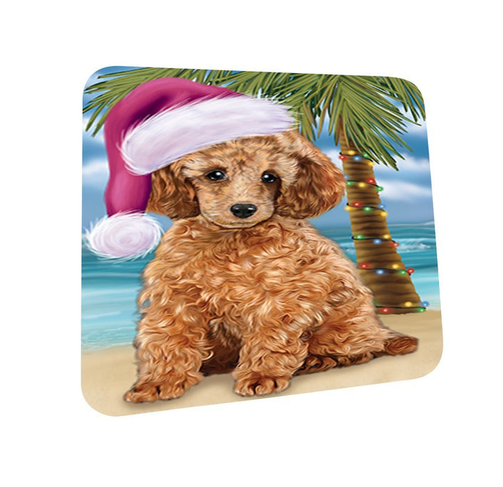 Summertime Poodle Dog on Beach Christmas Coasters CST577 (Set of 4)