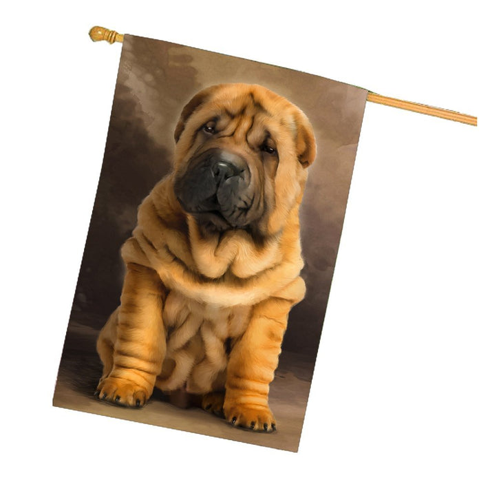 Shar Pei Puppy Dog House Flag