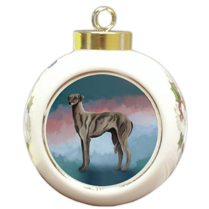 Sloughi Dog Round Ball Christmas Ornament RBPOR48127