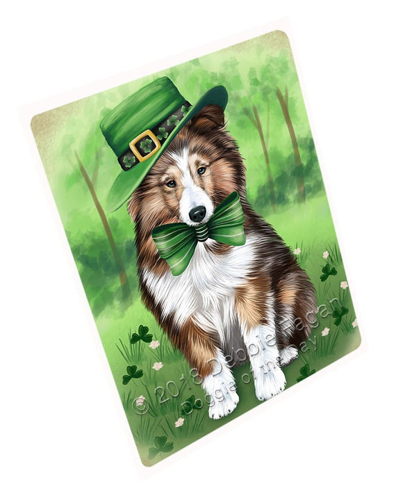 St. Patricks Day Irish Portrait Shetland Sheepdog Dog Large Refrigerator / Dishwasher Magnet RMAG55368