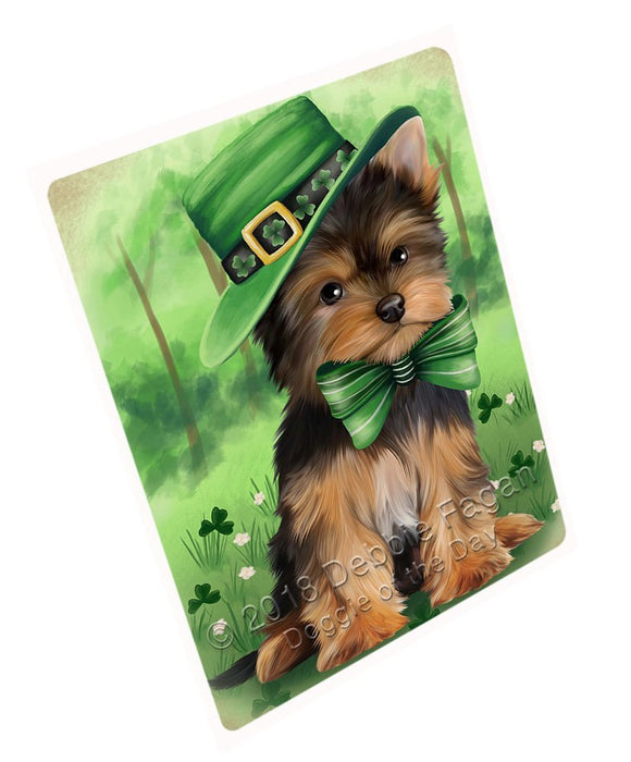 St. Patricks Day Irish Portrait Yorkshire Terrier Dog Large Refrigerator / Dishwasher Magnet RMAG55626
