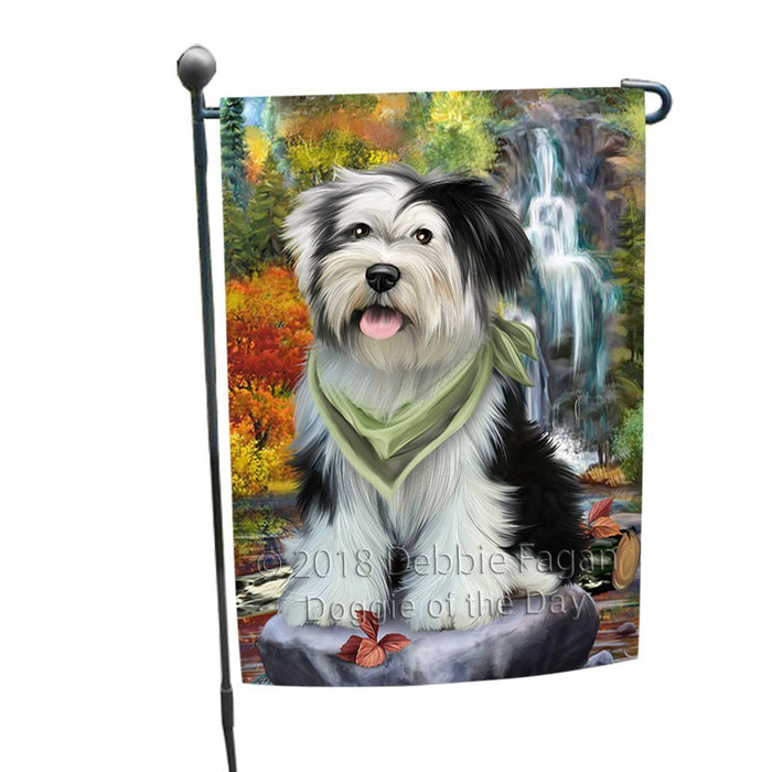 Scenic Waterfall Tibetan Terrier Dog Garden Flag GFLG49357