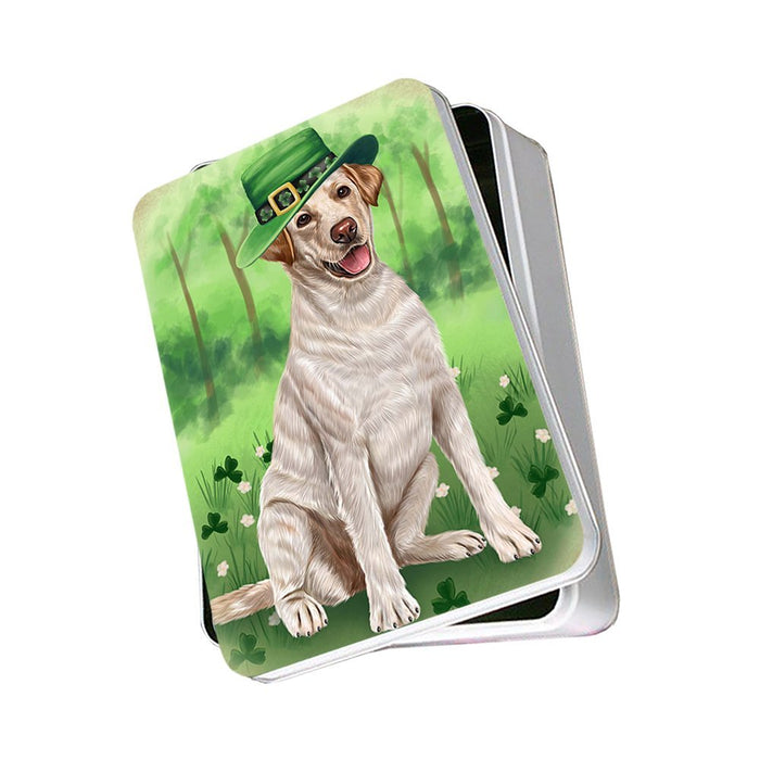 St. Patricks Day Irish Portrait Labrador Retriever Dog Photo Storage Tin PITN48823