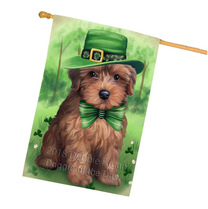 St. Patricks Day Irish Portrait Yorkipoo Dog House Flag FLG49276