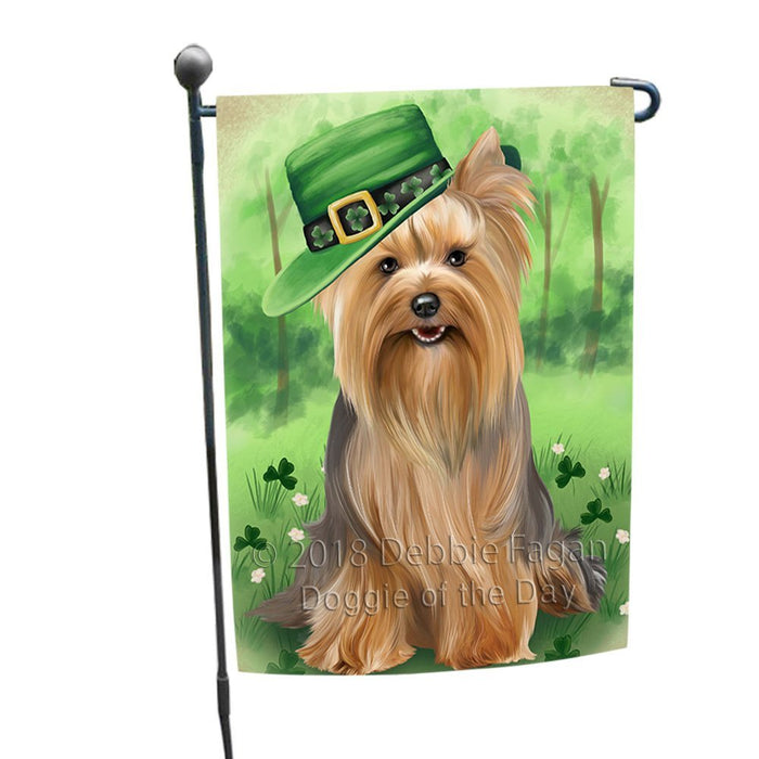 St. Patricks Day Irish Portrait Yorkshire Terrier Dog Garden Flag GFLG49222