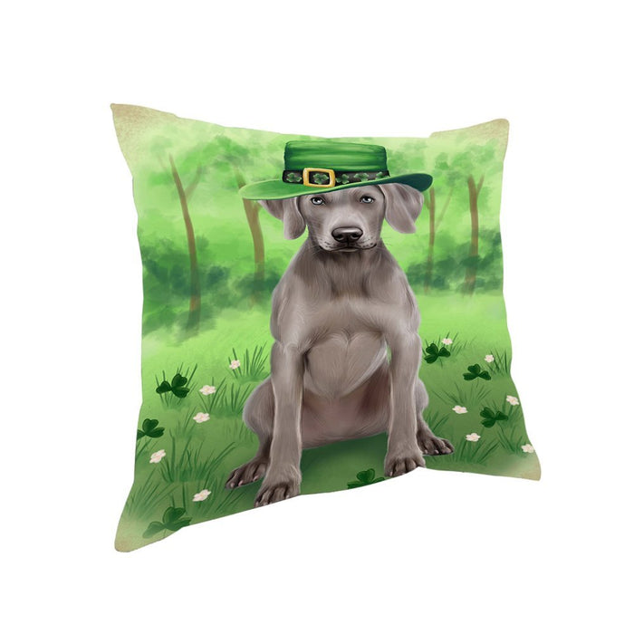 St. Patricks Day Irish Portrait Weimaraner Dog Pillow PIL53060