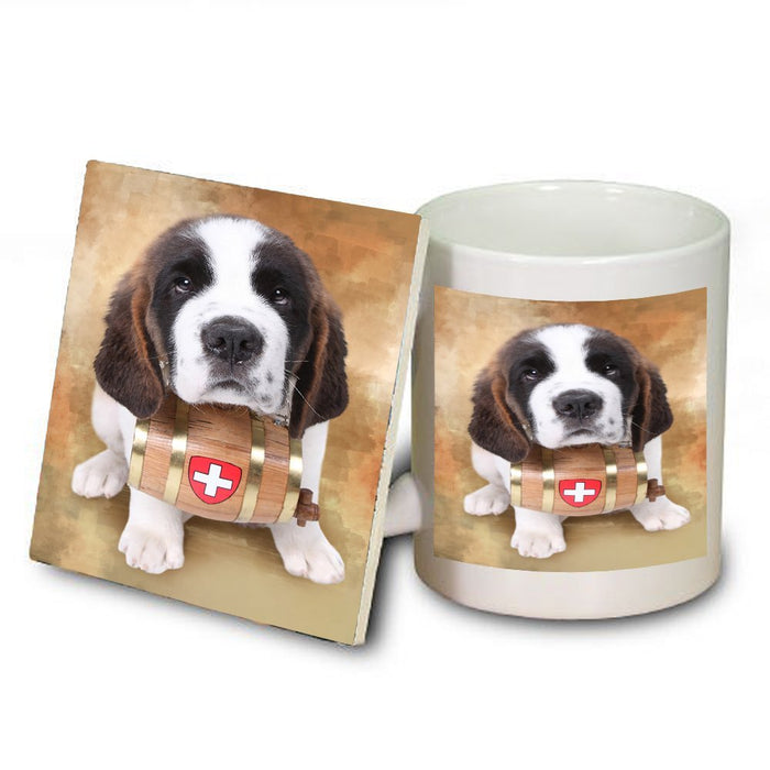 Saint Bernard Dog Mug and Coaster Set