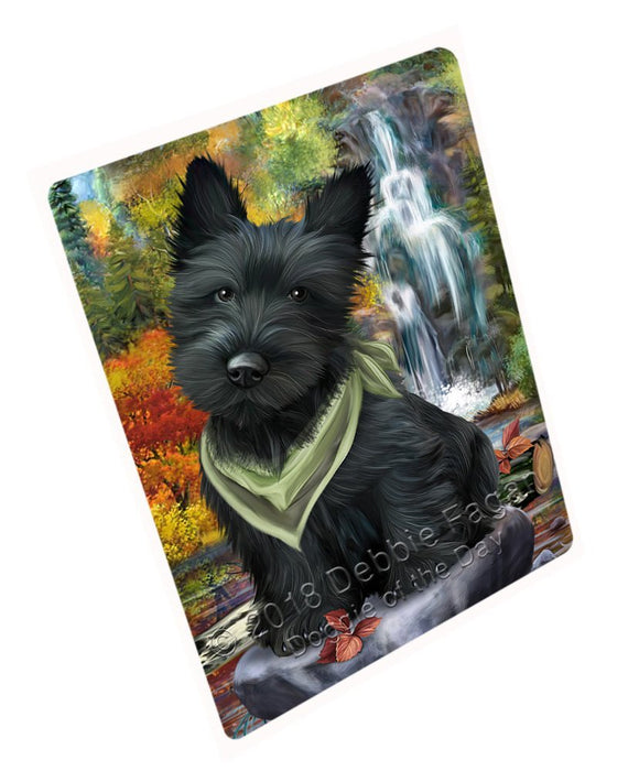 Scenic Waterfall Scottish Terrier Dog Large Refrigerator / Dishwasher Magnet RMAG56760