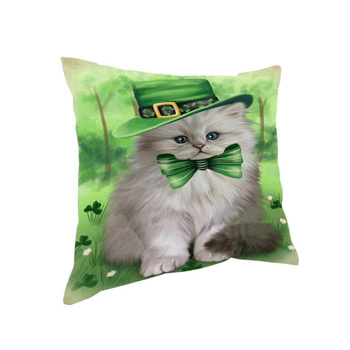 St. Patricks Day Irish Portrait Persian Cat Pillow PIL52716