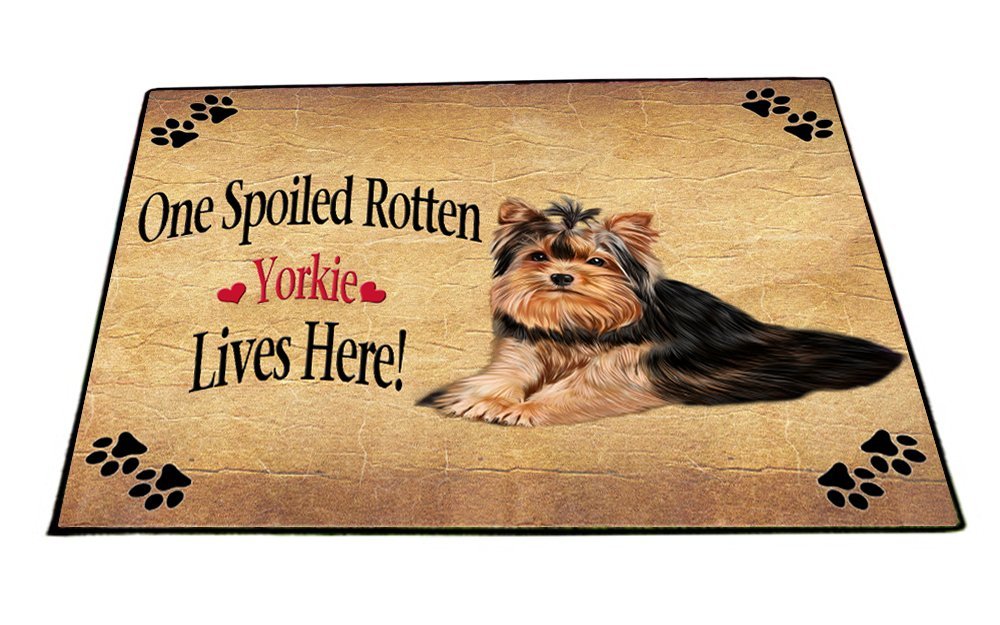 Spoiled Rotten Yorkie Dog Indoor/Outdoor Floormat