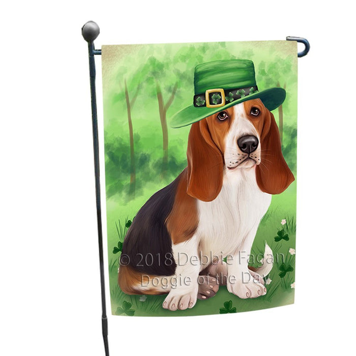 St. Patricks Day Irish Portrait Basset Hound Dog Garden Flag GFLG49092