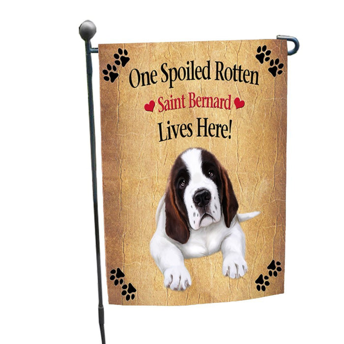 Saint Bernard Spoiled Rotten Dog Garden Flag