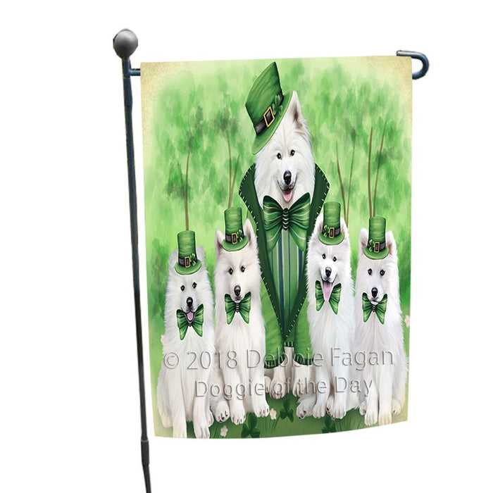 St. Patricks Day Irish Family Portrait Samoyeds Dog Garden Flag GFLG49162