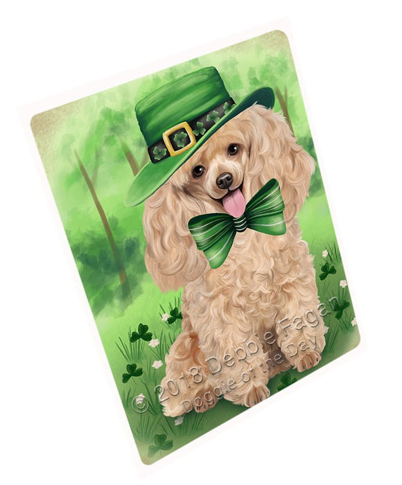St. Patricks Day Irish Portrait Poodle Dog Tempered Cutting Board C51561