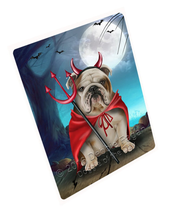 Happy Halloween Trick Or Treat Bulldog Dog Devil Magnet Mini (3.5" x 2")