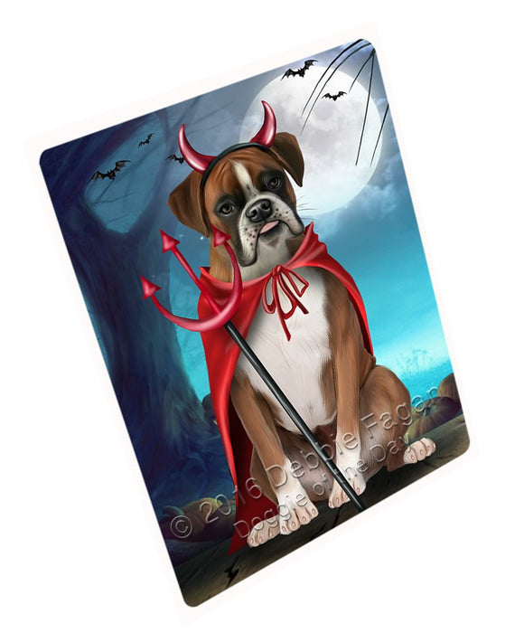 Happy Halloween Trick Or Treat Boxer Dog Devil Magnet Mini (3.5" x 2")