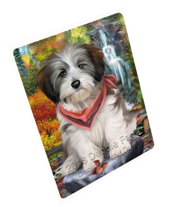 Scenic Waterfall Tibetan Terrier Dog Large Refrigerator / Dishwasher Magnet RMAG56892