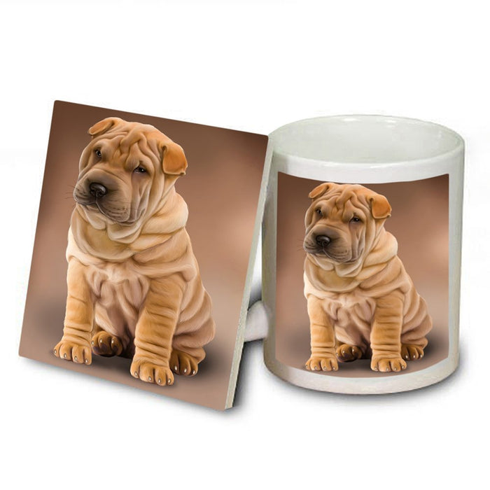 Shar-Pei Dog Mug and Coaster Set