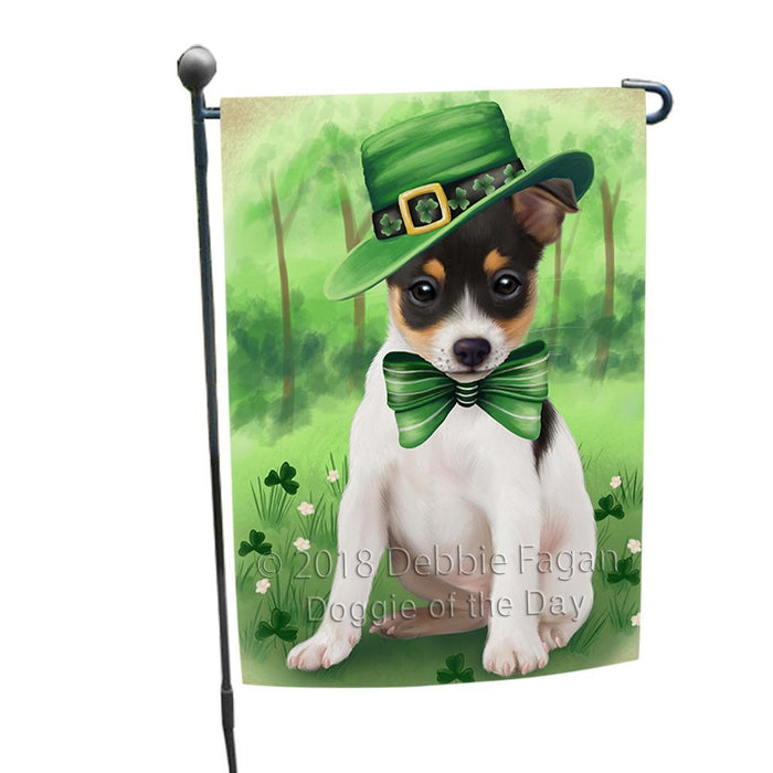 St. Patricks Day Irish Portrait Rat Terrier Dog Garden Flag GFLG49150